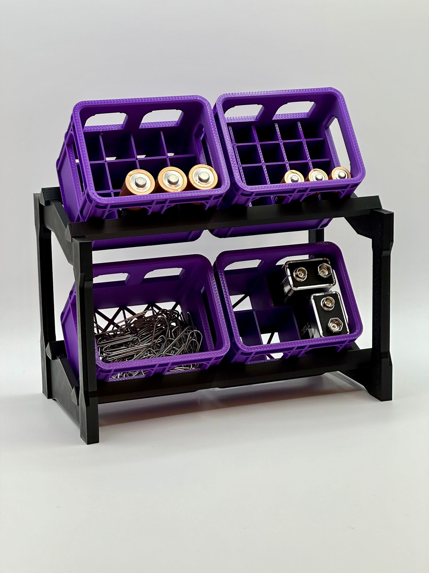 SET - 4 Batteriekisten Batteriebox Minikiste Minibox für Aufbewahrung von Batterien AA und AAA im Set Regal