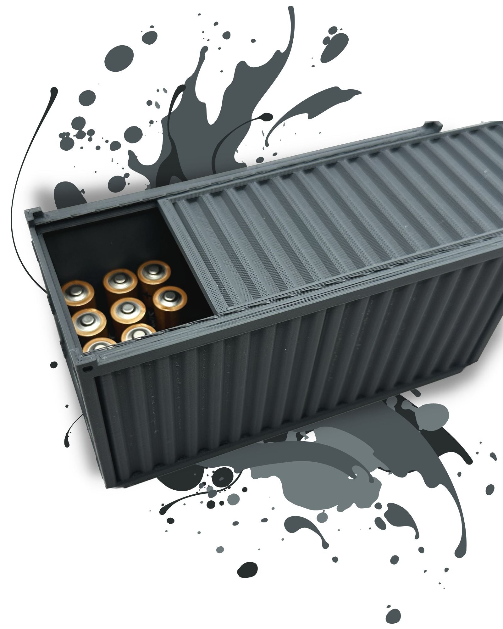 container zur aufbewahrung Batteriecontainer / mini Container für Aufbewahrung deiner Batterien in AA AAA 9 V 3D Druckung – DEKOUP.COM