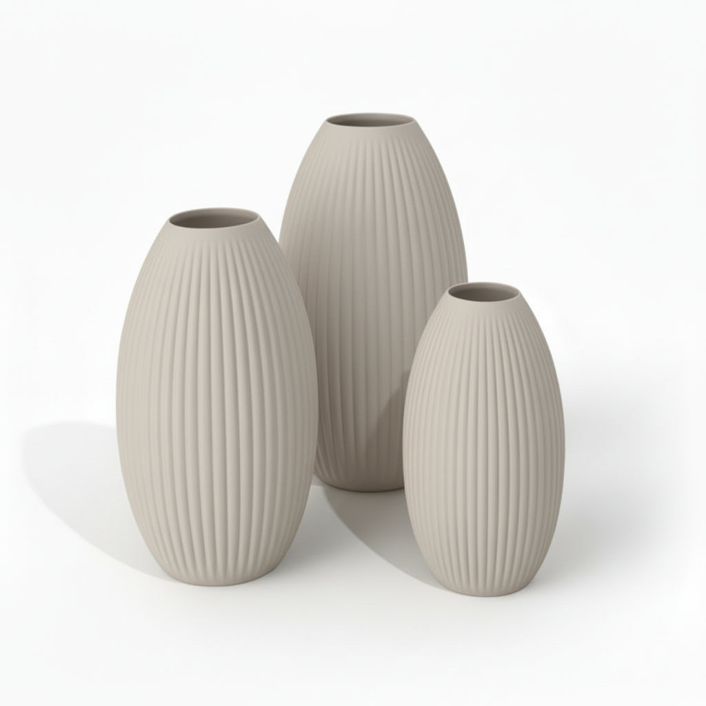 Design Vase Spiralvase für Trockenblumen 3D-Druck Dekovase Retro-Optik