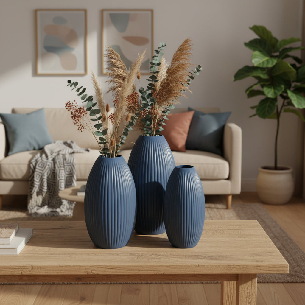 Design Vase Spiralvase für Trockenblumen 3D-Druck Dekovase Retro-Optik