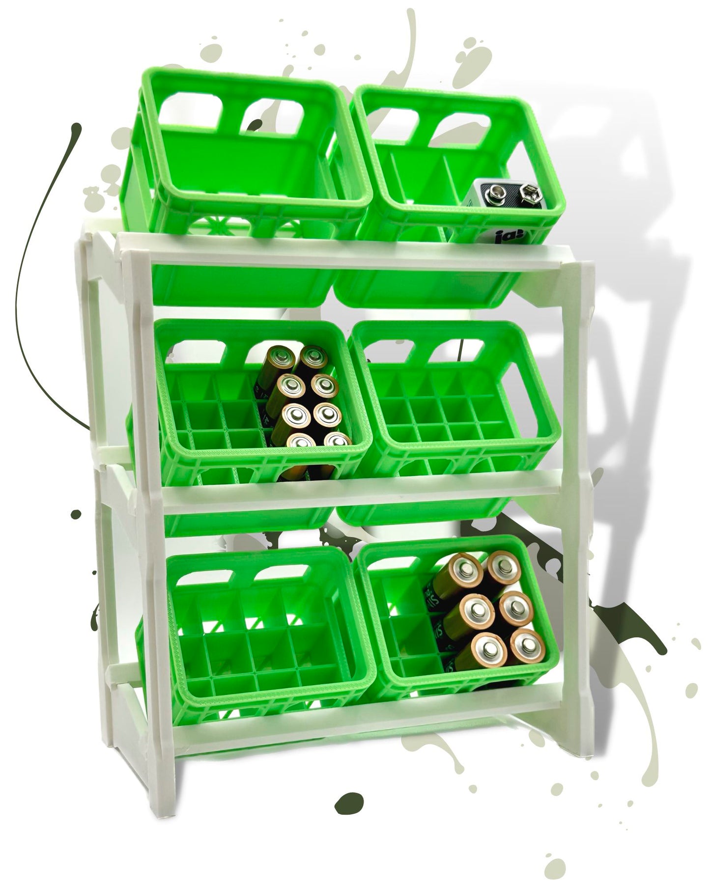 Estante mini estante apilable para cajas cajas de cajas de batería cajas de batería cajas de cerveza