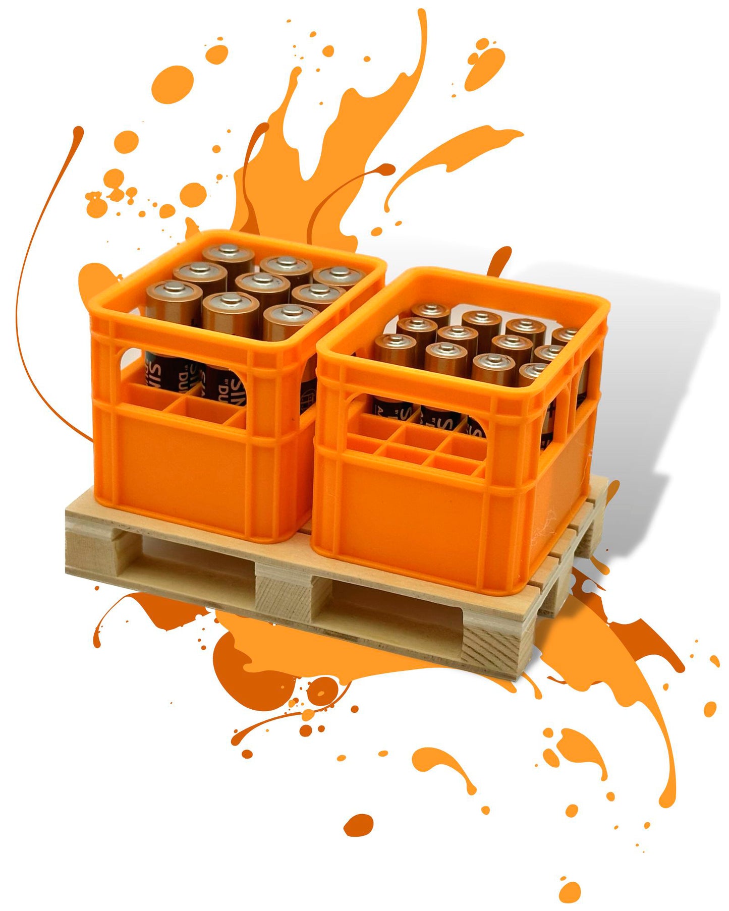 Battery box Battery box mini box Mini box for storing AA and AAA batteries in a set with a wooden pallet